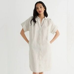 J. Crew | Raced Fit Linen Shirt Dress | XL